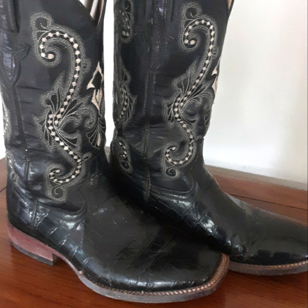 Ferrini Women's Cowboy Boots Black Genuine Leather